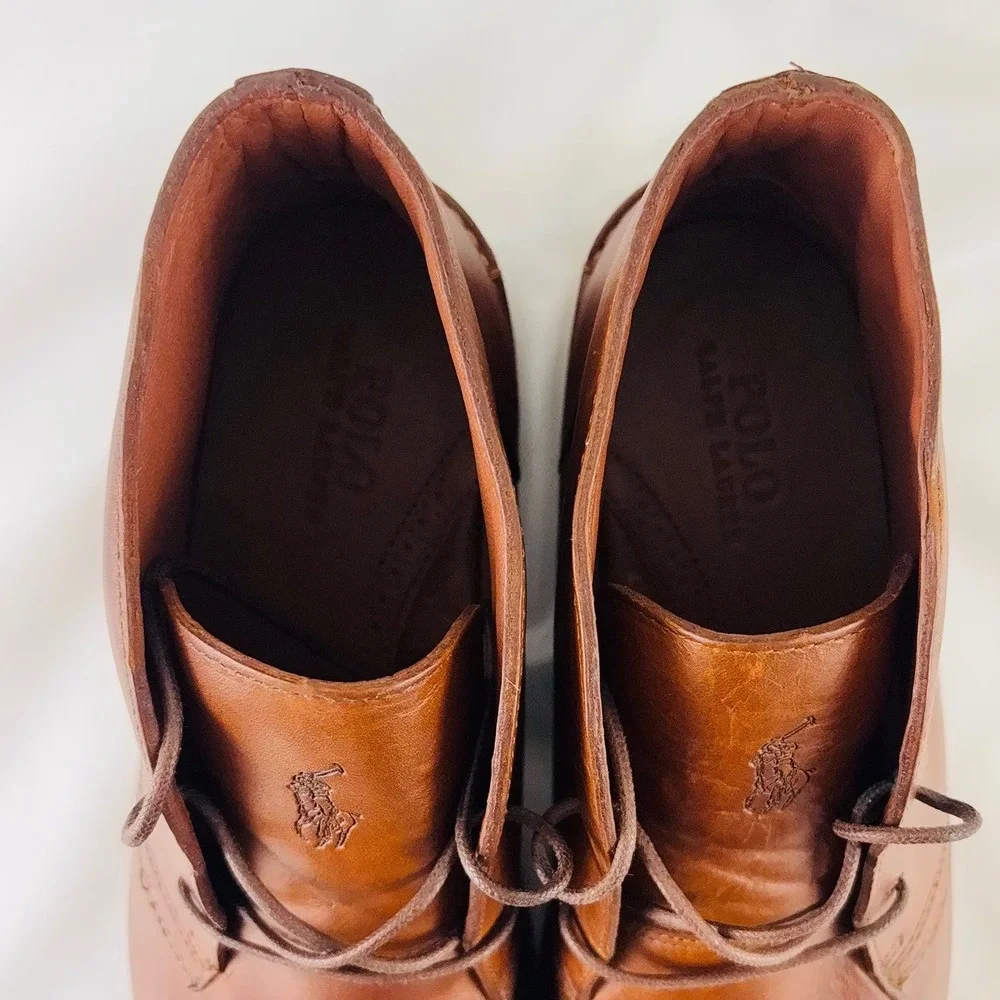NWOT Polo Ralph Lauren Marlow Leather Chukka Boots Brown Men 11.5D MARLOW-BO-CSL